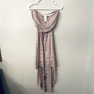 NWT High low strapless lace dress